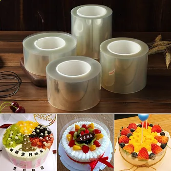 

10m Transparent Mousse Cake Edges Wrap Thicken Heat-resistant Dessert Surrounding Decor Film DIY Baking Accessories 16/8/10/12cm