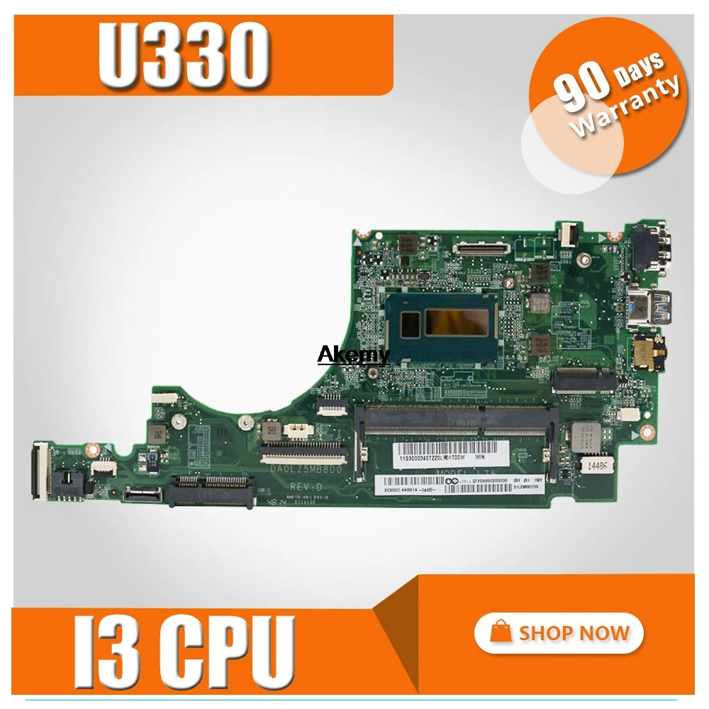 DA0LZ5MB8D0 материнская плата для ноутбука For Lenovo IdeaPad U330 U330P U330T оригинальная I3