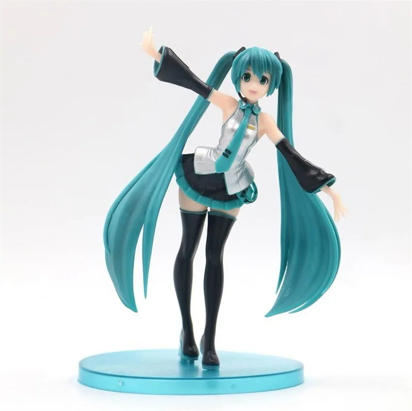 

18cm Blue Movable Anime Action Figure Hatsune Miku Model Toy Doll Beautiful girl desktop decoration for gift
