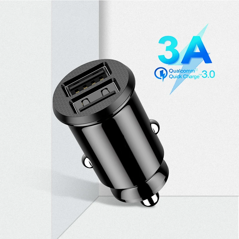 Автомобильное зарядное устройство с двумя USB, универсальное быстрое зарядное устройство с 2 портами, автомобильное зарядное устройство для телефона iPhone 11, Аксессуары для мобильных смартфонов