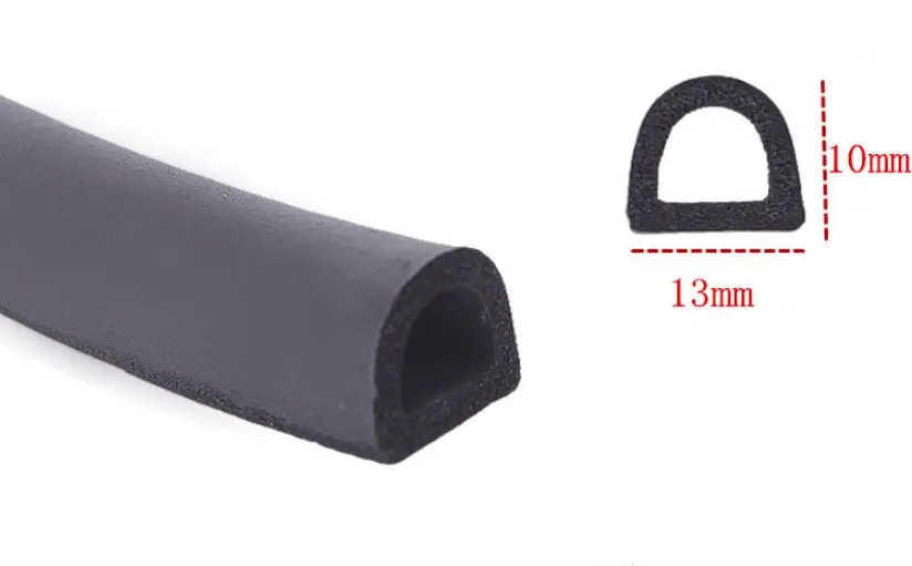 E/I Тип черная самоклеющаяся клейкая пенорезина Звукоизоляционная уплотнительная прокладка окно СКЭПТ лента для двери 2 м
