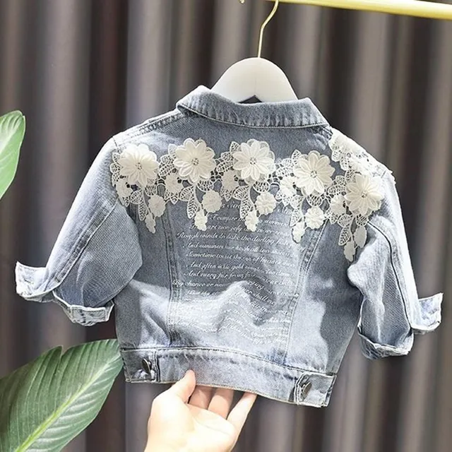 Spring Autumn Kids Denim Jackets for Girls Baby New Flower Embroidery Coats Fashion Children Outwear Ripped Jeans Jackets 1-5Y B