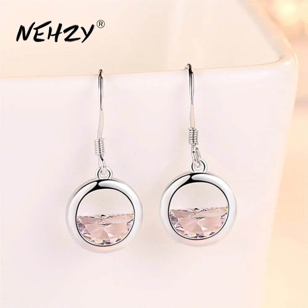 NEHZY, серьги из стерлингового серебра 925 пробы, высокое качество, ювелирное изделие, женская мода, новый кристалл, циркон, Ретро стиль, Длинные круглые полые популярные серьги|Серьги-подвески|   | АлиЭкспресс