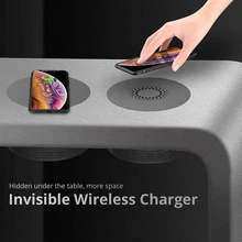 Invisible Qi Wireless Charger Furniture Office Desktop Hidden Embedded Table Quick Charging Pad for iPhone 11 X Samsung Huawei
