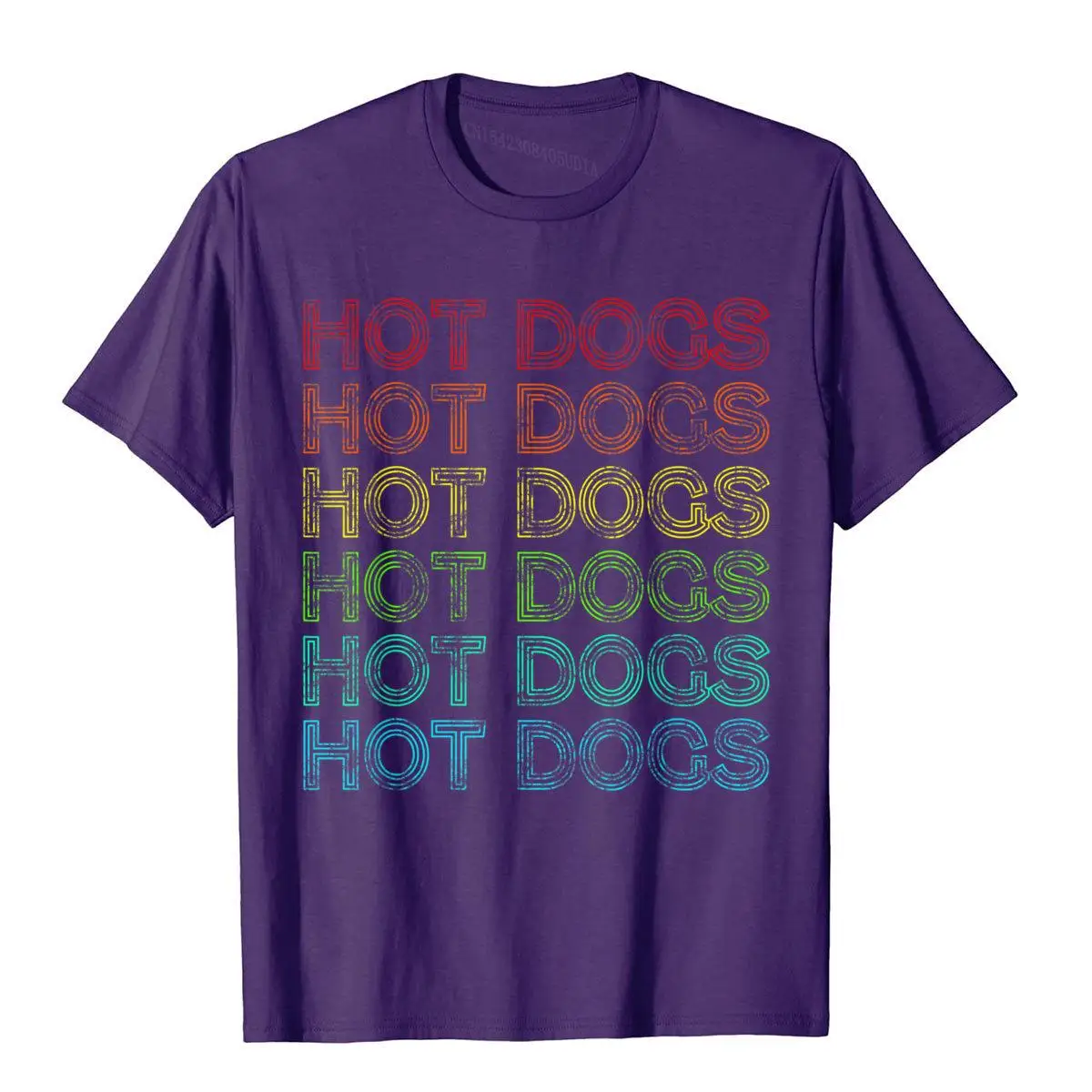 Retro Funny Hot Dog T-Shirt Vintage Food Theme Party Shirt T-Shirt__B8820purple