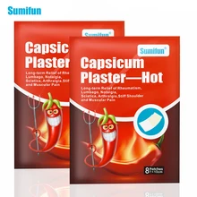 Sumifun, emplastro para alívio de dor quente de pimenta, 8/16 peças, costas/pescoço/ombro, remendo médico herbal chinês para juntas/artrite