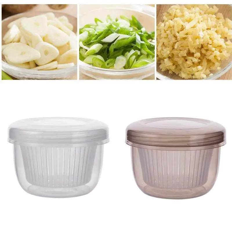 

Double-Layer Breathable Thickened Onion Fresh-Keeping Portable Round Storage Box Ginger Fruit Garlic Container Kitchen Tool