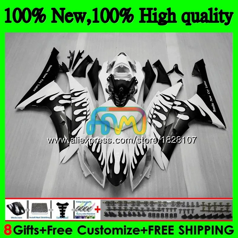 YZF-600 для YAMAHA YZF R6 YZF600 YZFR6 08 13, 14, 15, 16 лет 75BS. 85 черный Пламя YZF 600 R 6 YZF-R6 2008 2013 обтекатель
