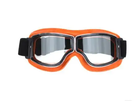 MSUEFKD Latest Vintage Leather Motorcycle Goggles Collapsible Goggles Vintage Motorcycle Glasses Jet Pilot 4 Color Sunglasses - Цвет: 13