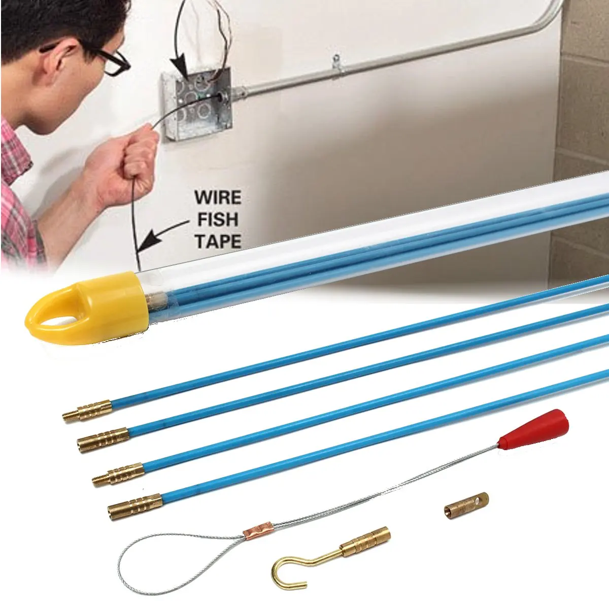 10PCS 6mm Fiberglass Cable Puller Running Wire Cable Coaxial Electrical