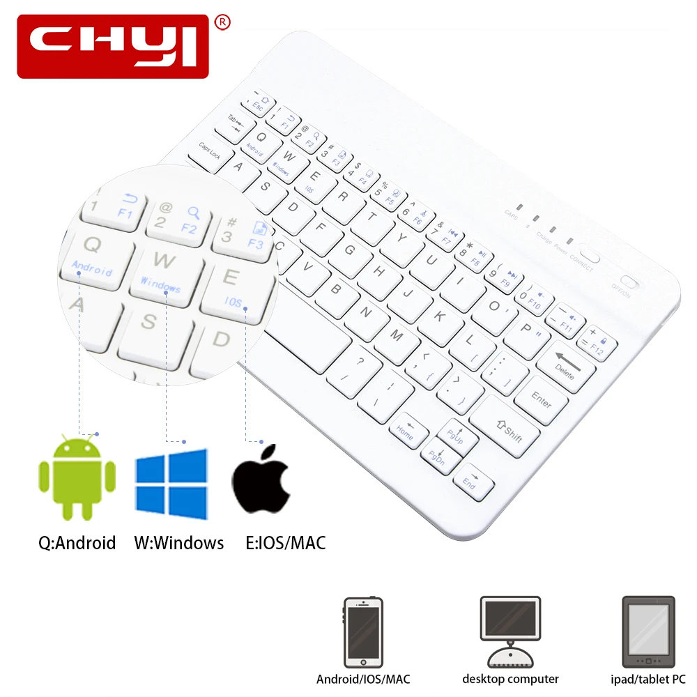Ультратонкая Портативная Беспроводная Bluetooth клавиатура IOS Android планшетный ПК Windows