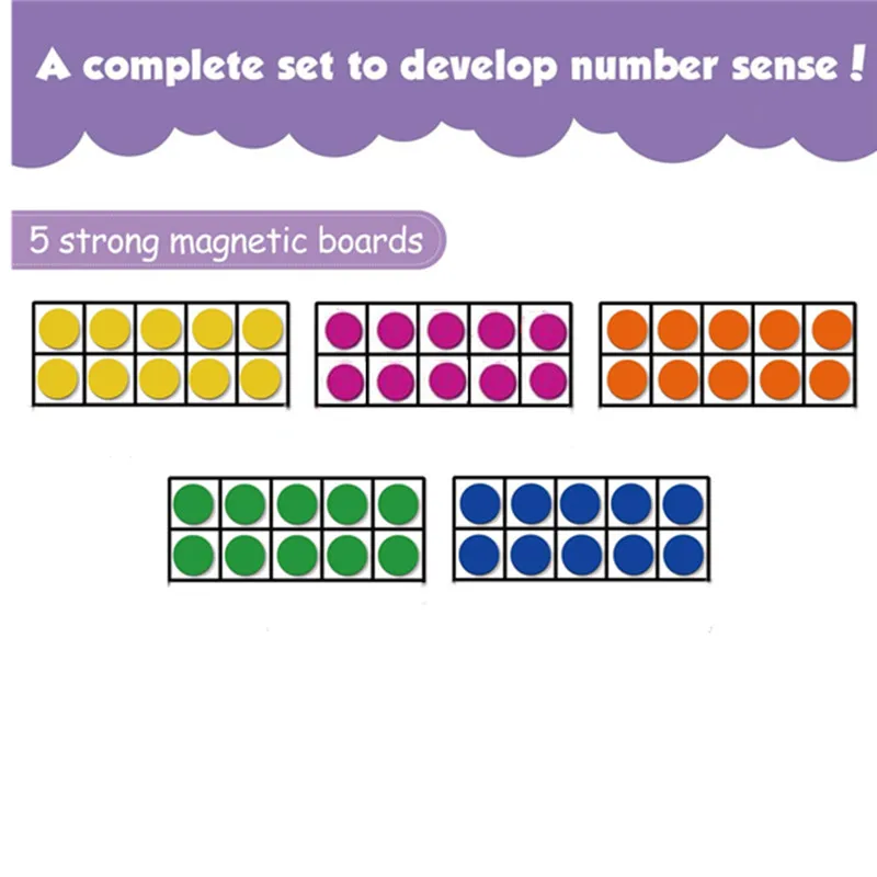 Educational toys math toys magnetic toys Magnetic Ten Frames Set Math Manipulative for Elementary Classroom & Kindergarten Magnetic Math Counters for Kids Games