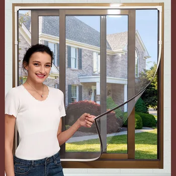 

Window Screen Inset Air Tulle Adjustable DIY Magnetic Windows Removable Washable Invisible Fly Mosquito Net Customize Screen Kit