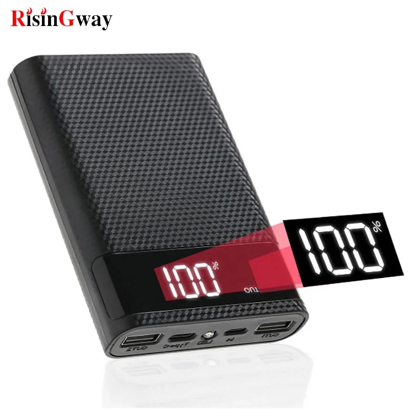 QC 3.0 Digital Display Power Bank Shell 4*18650 Battery Charge Box for Micro Type-c DIY Powerbank Quick | Мобильные телефоны и