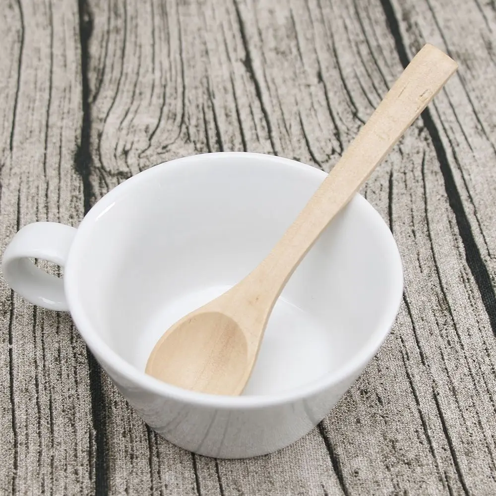 New 6 Pieces / Lot 12.6 CM Wave Mini Wood Spoon Flatware Kitchen Tool Soup Dessert Coffee Stirring Ice Cream dessert Children Sp New 6 Pieces / Lot 12.6 CM Wave Mini Wood Spoon Flatware Kitchen Tool Soup Dessert Coffee Stirring Ice Cream dessert Children Sp