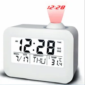 ЖК Проекционные часы электронные настольные прикроватные часы говорящие проекционные часы цифровой будильник с проекцией времени - Цвет: A