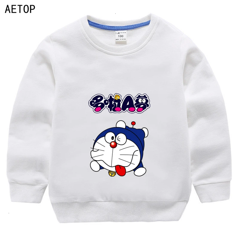 as picture Wholesale winter Doraemon Sweatshirt Boys Girls Funny lovely color Kids O-Neck Tops Children Cartoon Baby - Цвет: as picture