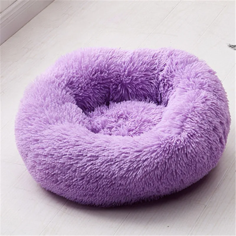 Soft Comfy Calming Dog Beds for Large Medium Small Dogs Puppy Labrador Amazingly Cat Marshmallow Bed Washable Plush Pet Bed - Цвет: purple