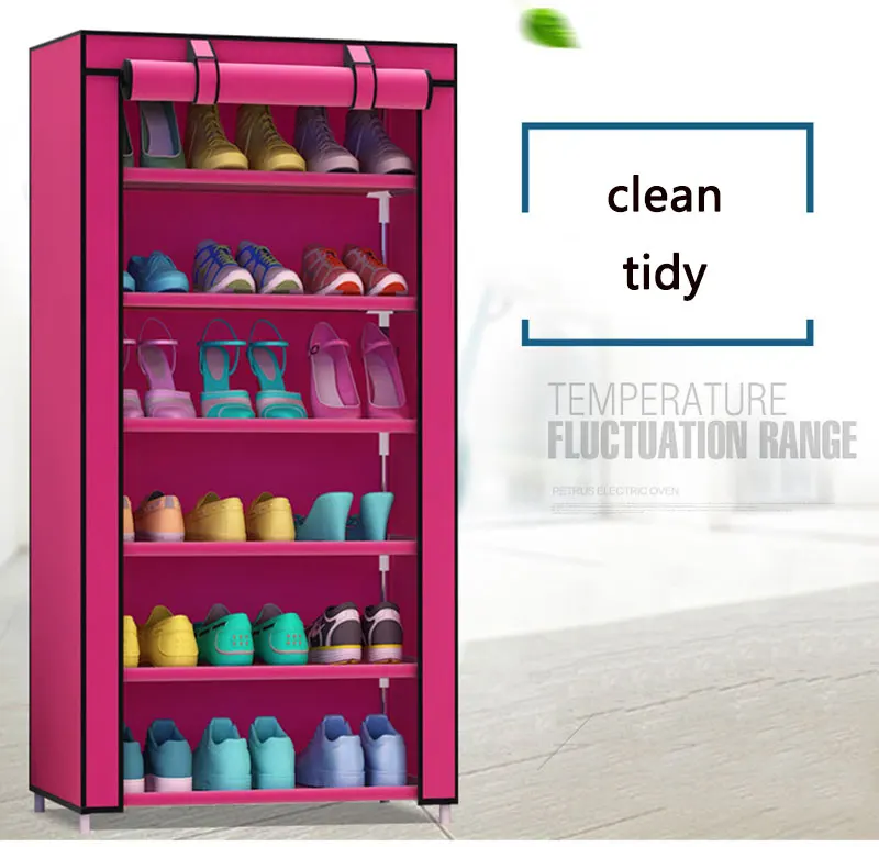 Многослойный DIY сборочный шкаф для обуви нетканый тканевый пылезащитный шкаф для обуви комбинированный шкаф для хранения