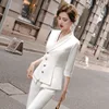 Pantalones de traje de mujer de alta calidad, conjunto de dos piezas, novedad de 2022, chaqueta blazer blanca elegante de verano para mujer, atuendo de negocios ► Foto 2/6