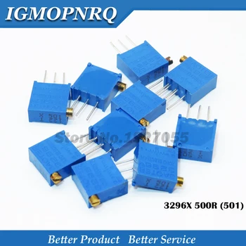 

10PCS 3296X-1-501 3296X 501 500R ohmSide adjustment precision multi-turn potentiometer