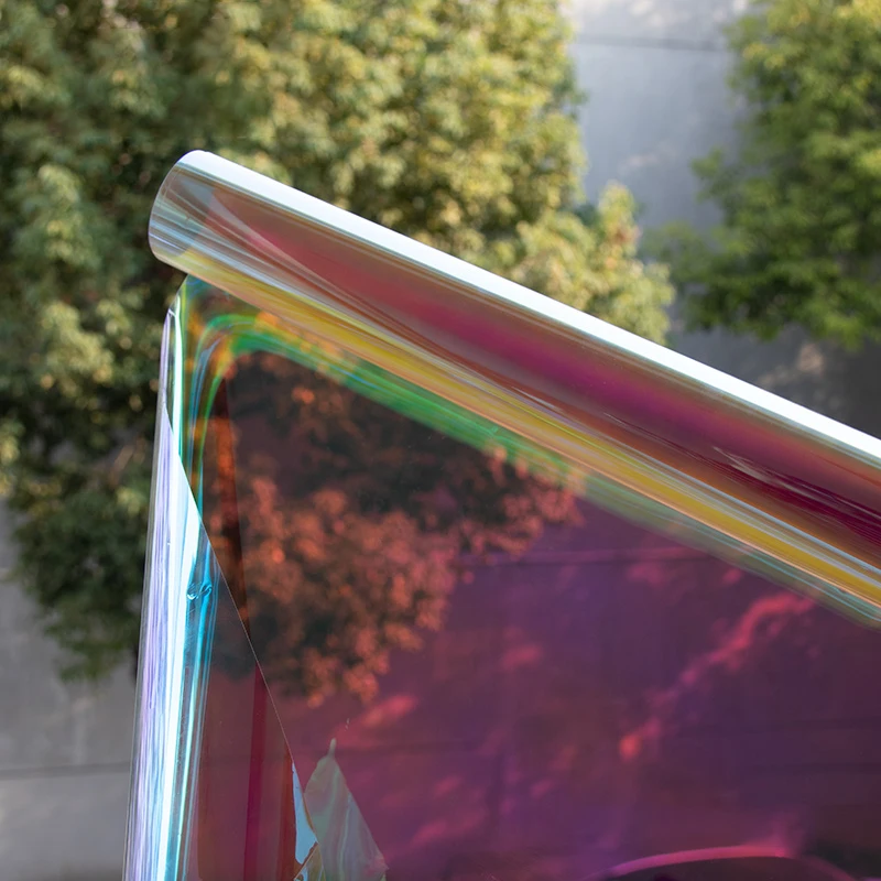 SUNICE Chameleon window tint film 68% VLT home building decoration stickers red color self-adhensive glass sticker films decals