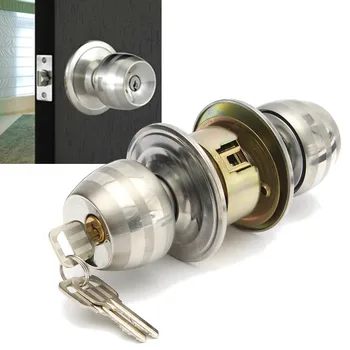 

Universal Lock Cylinder Hasp Stainless Steel Round Door Knobs Handle Copper Core Self Locking Cupboard/Drawer With Keys