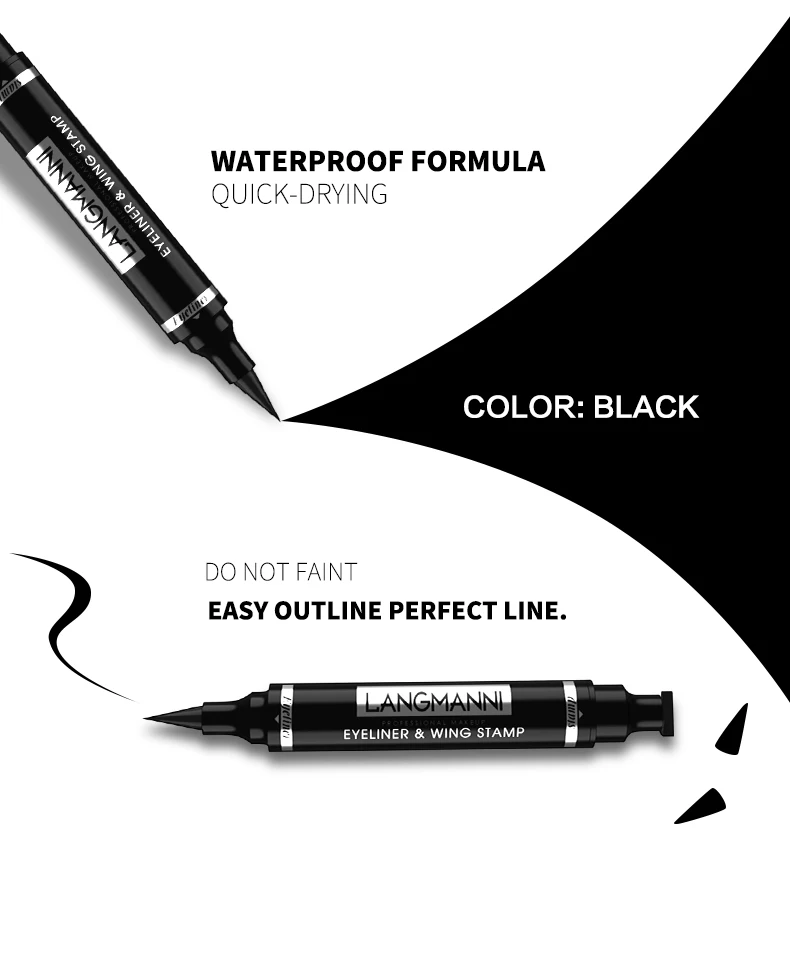 Liquid Eyeliner Stamp Pencil Double-headed Eye Liner Super Waterproof Eyeliner Tattoo Tool Seal Eyeliner Stamps Cosmetic Makeup