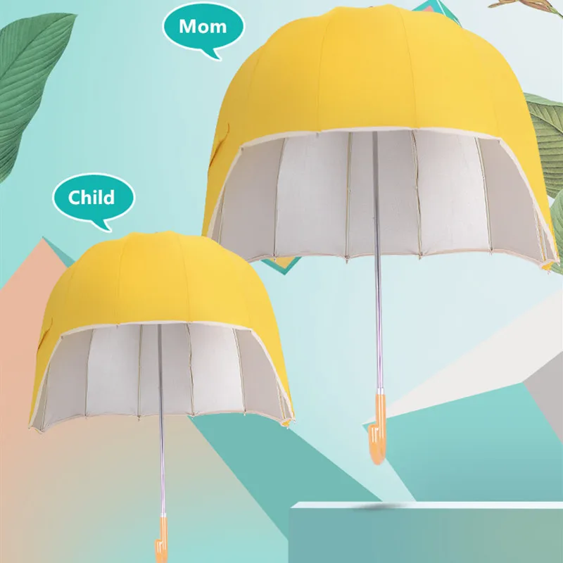 Creative Helmet Child Umbrella Sunny Rainy Day Cute Cartoon Long Handle Yellow Kid Umbrellas Rain Big Gift Ideas R20 | Дом и сад