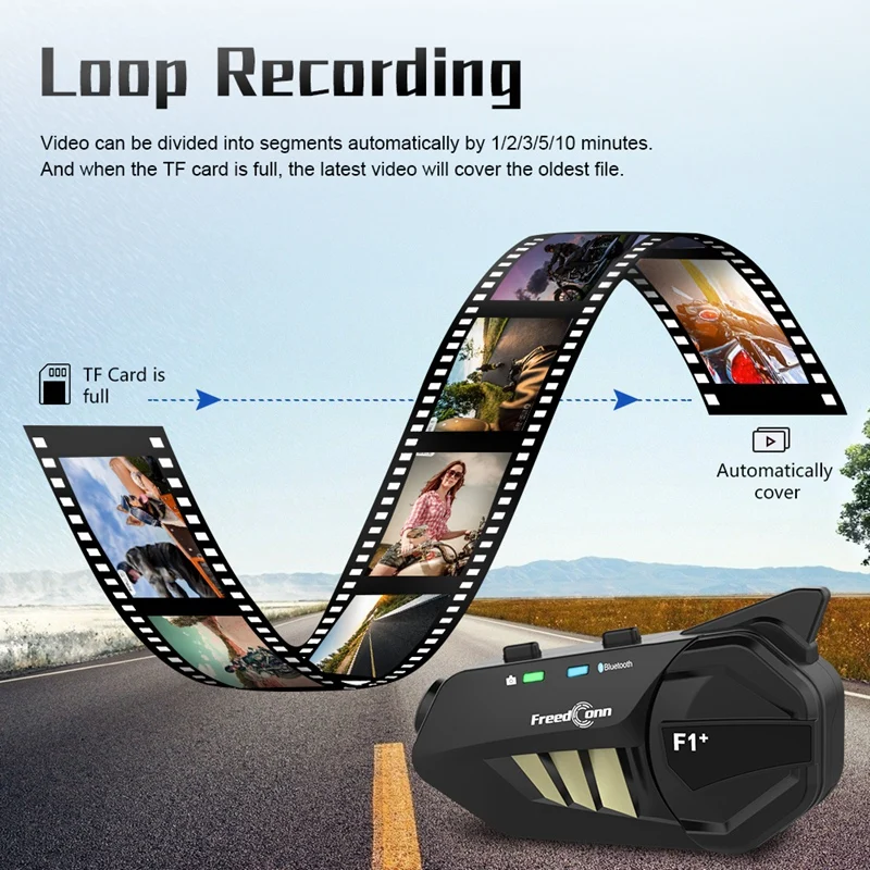 HOT FreedConn Wireless WiFi Bluetooth Recorder 1080P Motorcycle Helmet Bluetooth Headset Intercom 1080P Camera Video Record