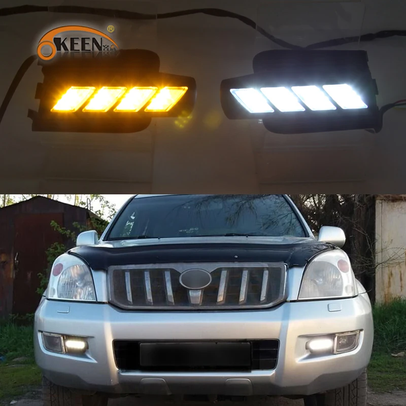 Светодиодсветодиодный дневные ходосветильник для Toyota Prado 120 FJ120 2003 2004 2005 2006 2007 2008