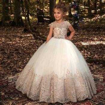 

2020 High Quality Bridesmaid Dress Kids Dresses For Girls Children Lace Princess Dress Girl Party And Wedding Dress Elegant