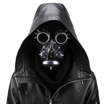 

Vintage Steampunk Gas Mask Halloween Fancy Dress Party Rivet Goggle Face Mask