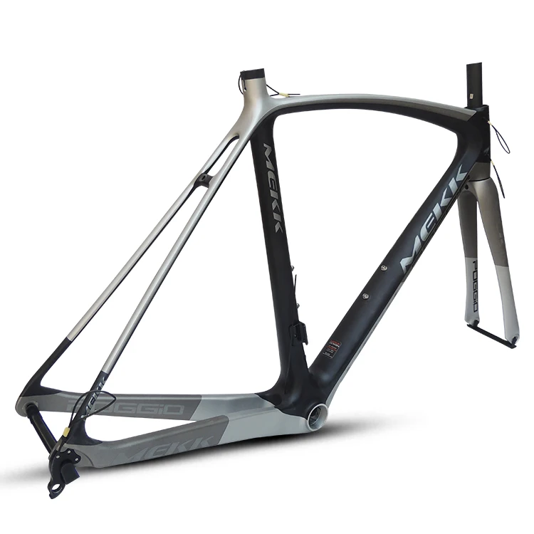 Последняя 53 54 56 59 см Новая карбоновая рама для шоссейного велосипеда, рама для шоссейного велосипеда, карбоновая рама с вилкой - Цвет: black grey