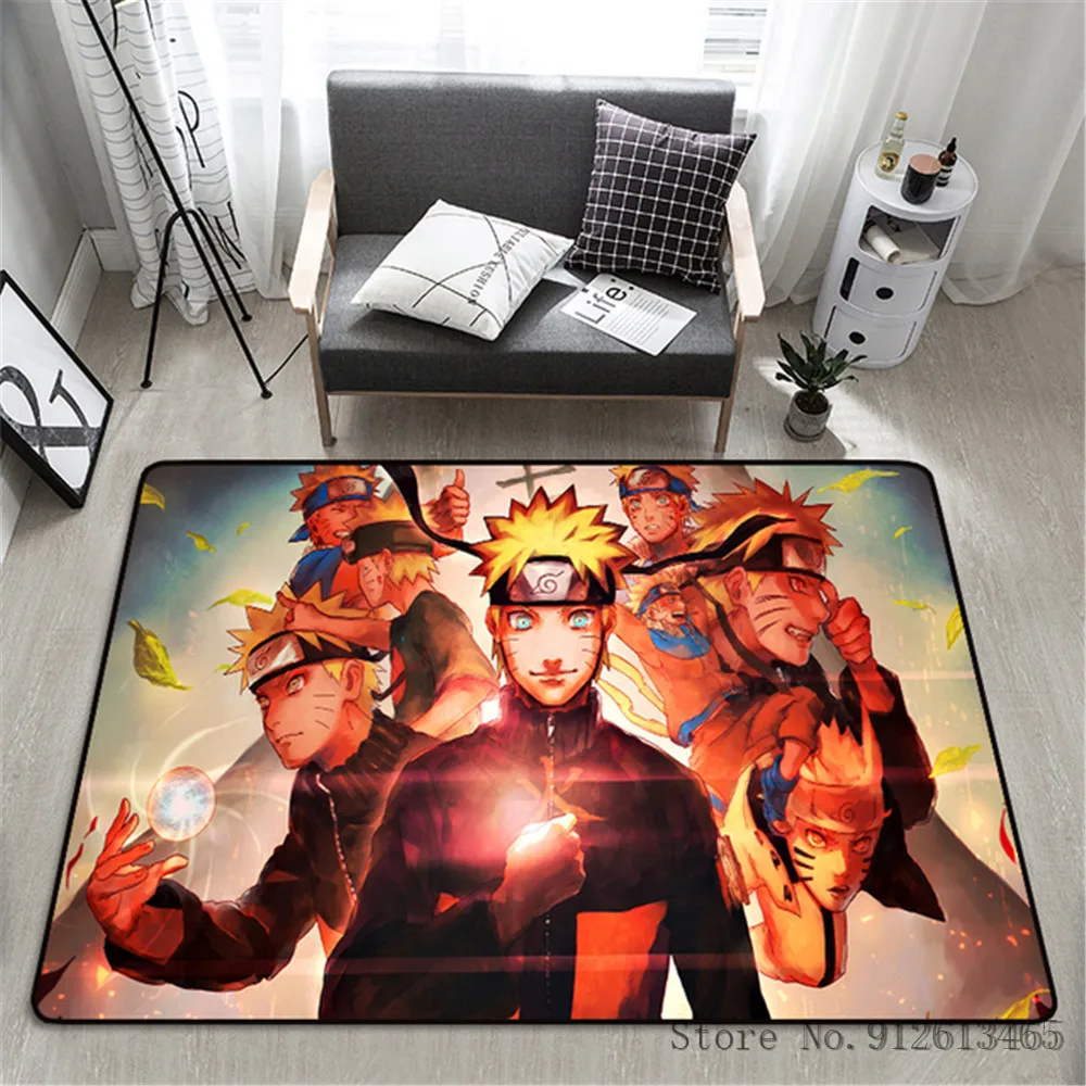 quilt 3D Cartoon Naruto Anime Anime Ninja Uzumaki Uchiha Print Floor Mats area rug Carpets Mats Floor Rug For Living Room Non-slip fitted sheet