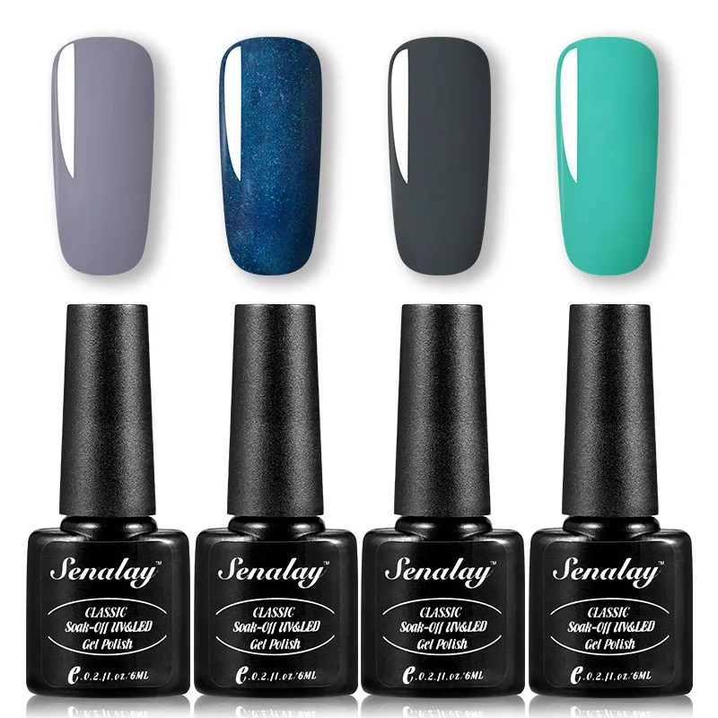 RE-4GELS-10 SENALAY Гель-лак для ногтей 4 шт./6 шт. набор полуперманентный впитывающий базовый верхний слой для маникюра гибридные Лаки полигель для нейл-арта - Цвет: RE-4GELS-10