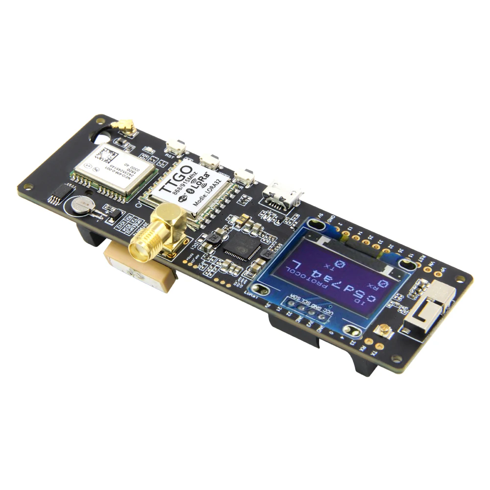 TTGO Т-образной балки ESP32 433/868/915 МГц Wi-Fi Беспроводной Bluetooth модуль ESP32 gps NEO-6M SMA LORA 32 18650 Батарея держатель с органическим светодиодом