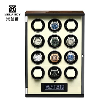 

Au/EU/Us/UK Automatic Watch Winder Single Head for 12 Watches Black Durable Five Modes Storage Case Box