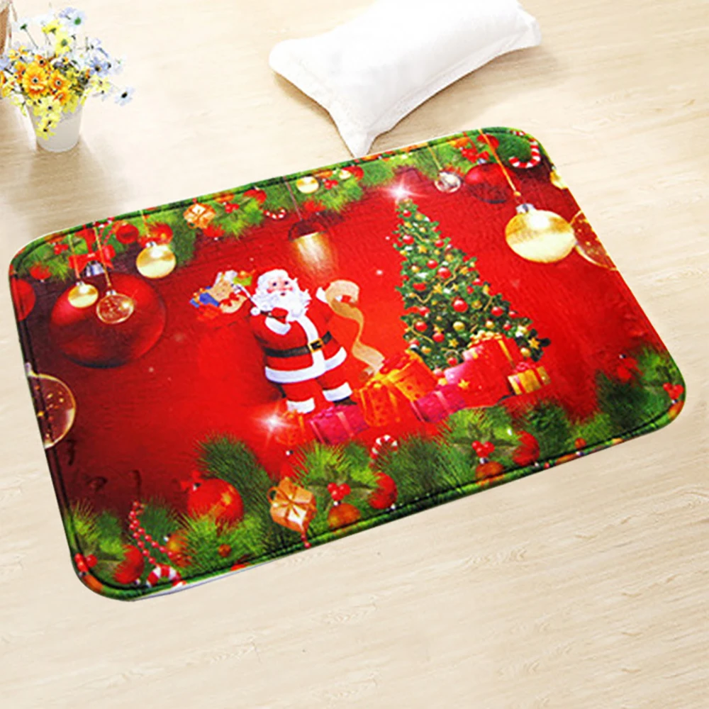 

2020 Christmas Mat Santa Claus Doormat Merry Christmas Decor for Home Snowman Xmas Floor Mat Red Christmas Carpet New Year 2021