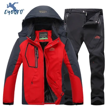 

New Winter Ski Suit Men Ski Jacket Pants Sets Skiing Waterproof Windproof Thicken Warm Snow Clothes for Men Outdoor Climbing