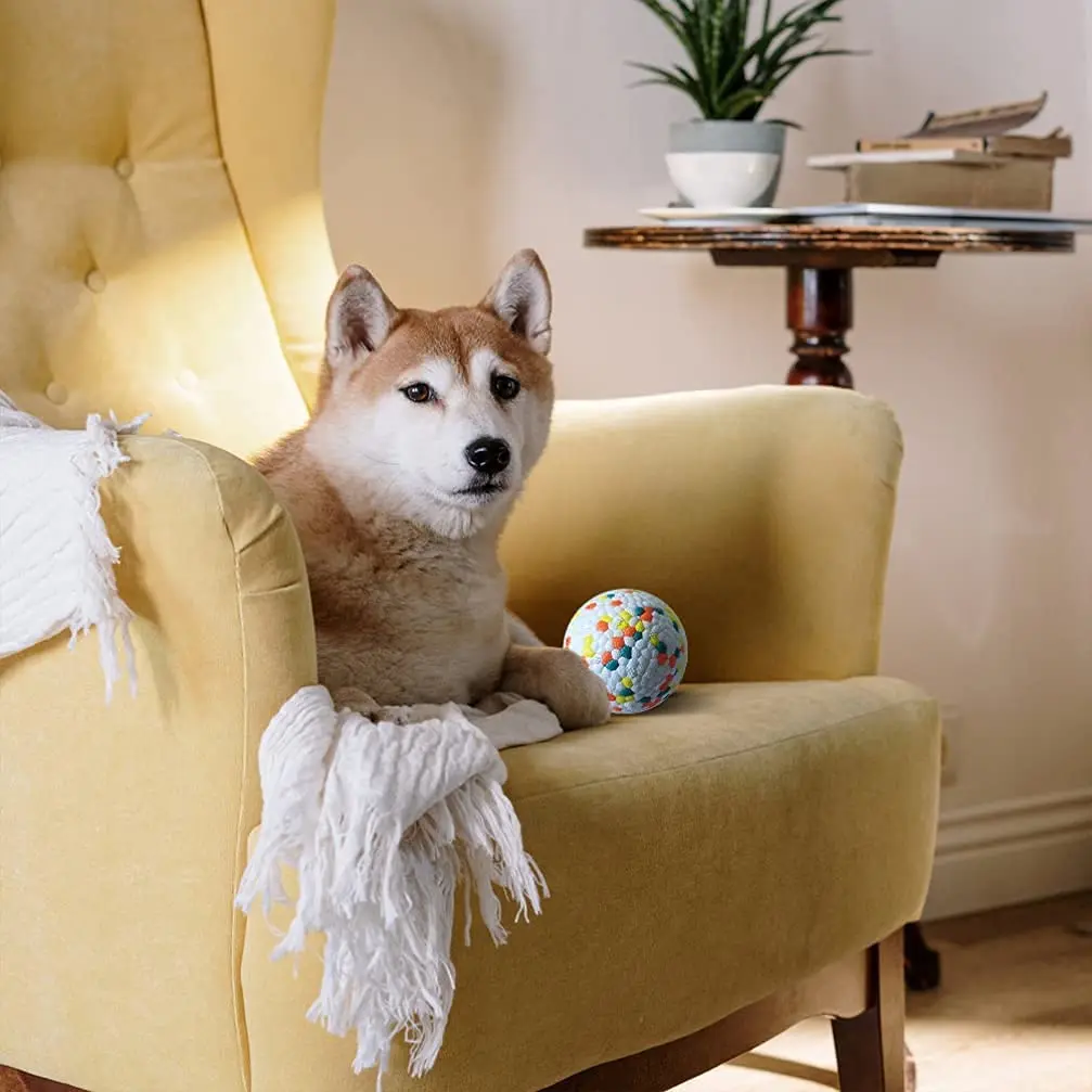 Dog Bite Ball Durable Resistant High Elasticity Interactive Dog Toys Balls Chew Toy for Large Dogs, Medium & Small Dogs