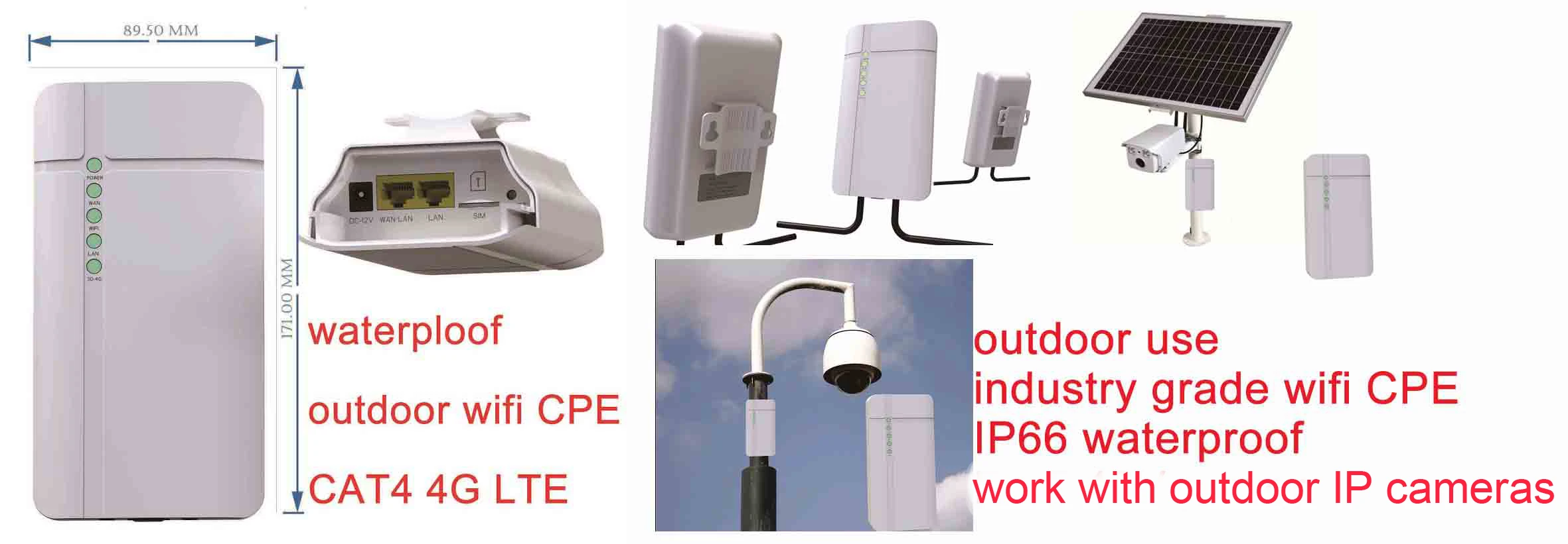 GC112 Водонепроницаемый Открытый 4G CPE роутер CAT4 LTE WiFi роутер 3g/4G sim-карта для ip-камеры снаружи WiFi покрытие