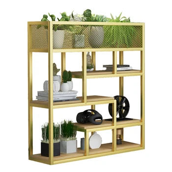 

Balcony Flower Shelf Shelf Simple Iron Multilayer Bookshelf Floor Type Living Room Screen Office Partition Display Shelf