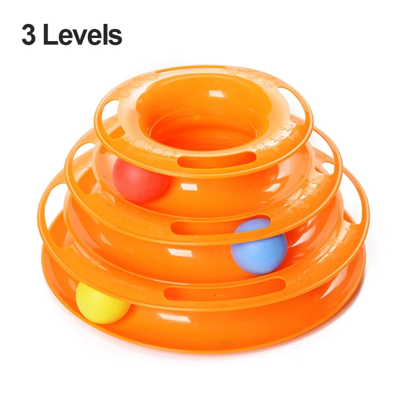 toy dogs for sale 3/4 Levels Pet Cat Toy Training Amusement Plate Kitten Tower Tracks Disc Cat Intelligence Triple Disc Tumbler Ball Interactive flopping fish cat toy Toys