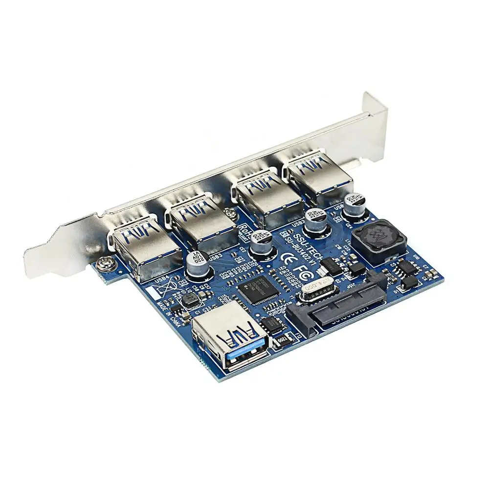 XT-XINTE PCIE на 4 порта USB 3,0 PCI-e адаптер PCI Express USB 3,0 4 порта концентратор адаптер 5 Гбит/с USB3.0 кабель Riser Card SATA подключение