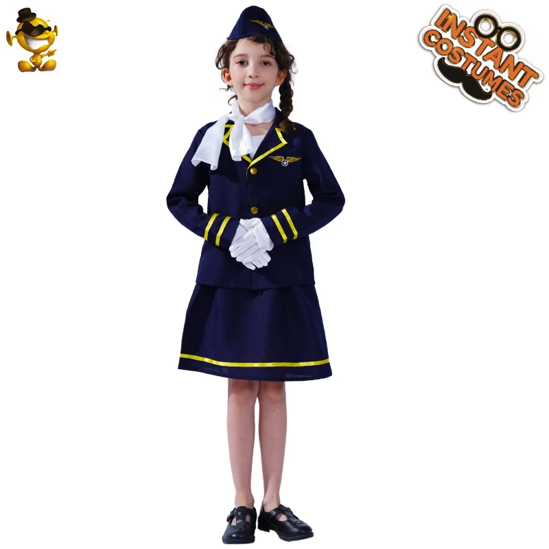 Cosplay Halloween Air Hostess Party Costume Flight Attendant Uniforms