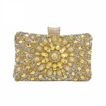 

19x11CM Women Bag Ladies Studded With Diamonds Clutch Bag Solid Color Rhinestones Dinner Bag Hands For Banquet a6682