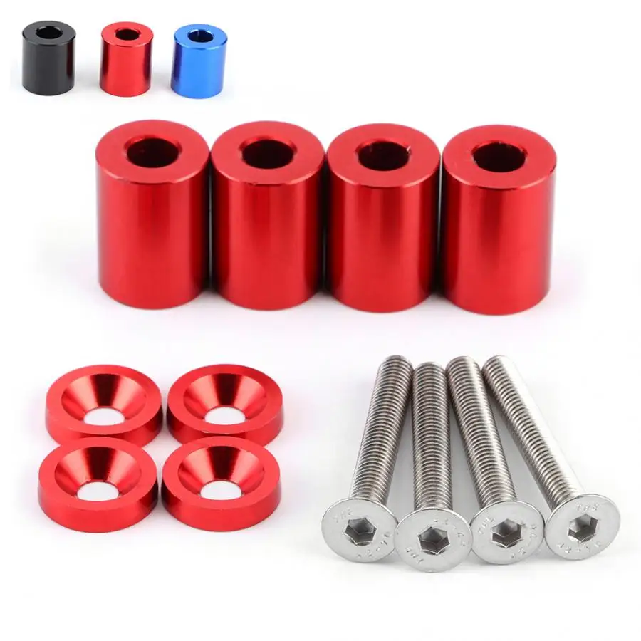 Hood Vents Aluminum Alloy Bonnet Raisers Hood Vent Spacers Screws Kit Modified Parts For Racing Hood Raisers Car Accessories