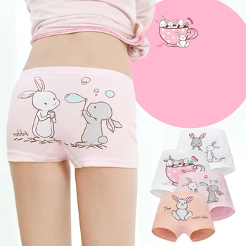 

Girls Panties Cartoon Rabbit Print Shorts Cotton Kids Girls Underwear Breathable Baby Briefs Princess Kids Underpants 4pcs/pack