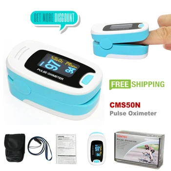 

Wholesales OLED Pulse Rate Oximeter Spo2 BLOOD oxygen PR blue +FREE CASE BLUE CMS50NA CE